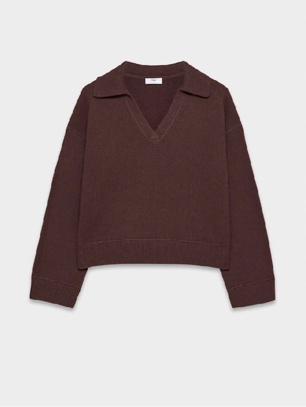 Aritzia Sweater Women’s Small TNA Analog Polo Sweater Maroon